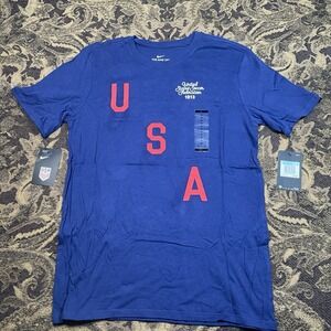Nike USA National Soccer Team Shirt Patriotic Navy Blue Mens Size Medium New